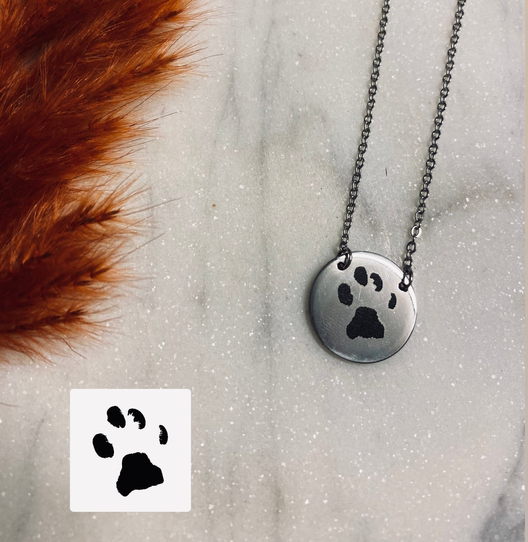 Dog Paw Circle Necklace