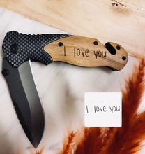 Load image into Gallery viewer, Handwritten Engraved Knife
